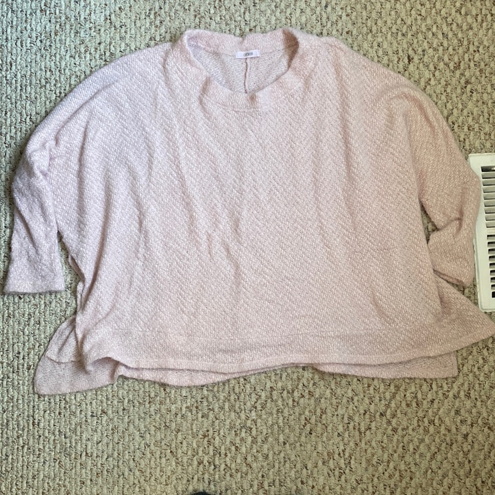 Wide neck high low dolman sweater
